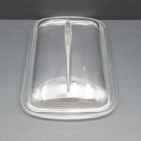 Glasbake Turquoise Floral Snowflake Casserole Baking Dish MCM Refrigerator Dish - Picture 8 of 10